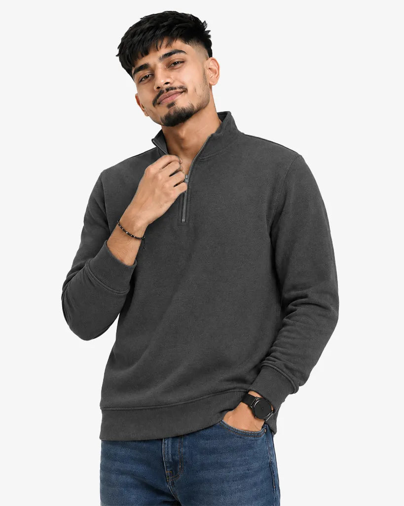 Noviar Men’s Quarter Zipper Pullover Sweatshirt  Regular Fit
