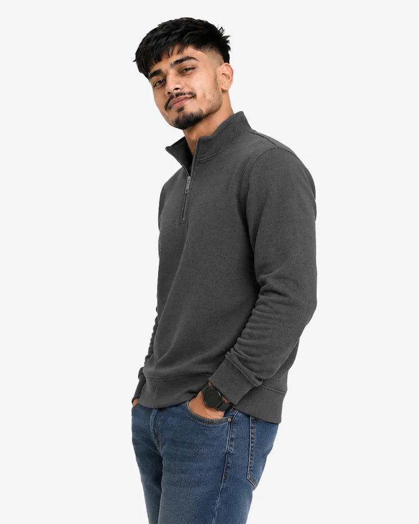 Noviar Men’s Quarter Zipper Pullover Sweatshirt  Regular Fit