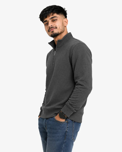 Noviar Men’s Quarter Zipper Pullover Sweatshirt  Regular Fit