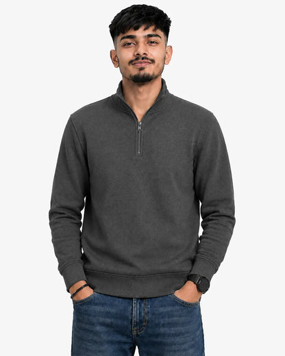 Noviar Men’s Quarter Zipper Pullover Sweatshirt  Regular Fit