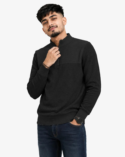Novile Men's Quarter Zip Pullover Sweatshirt - Regular Fit Casual Sweater