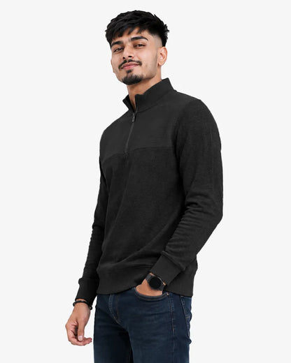 Novile Men's Quarter Zip Pullover Sweatshirt - Regular Fit Casual Sweater