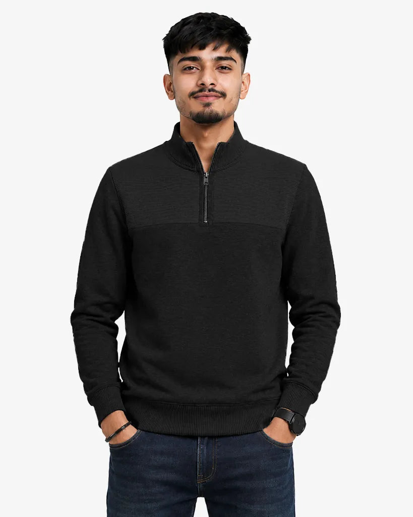 Novile Men's Quarter Zip Pullover Sweatshirt - Regular Fit Casual Sweater