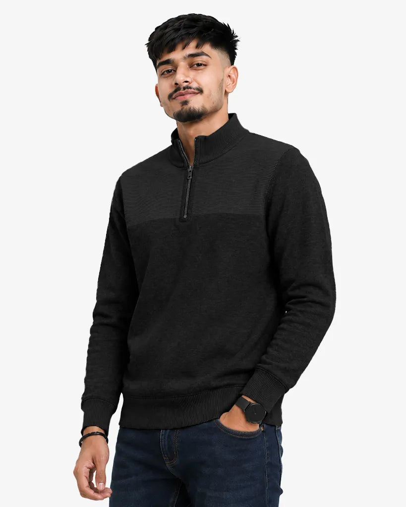 Novile Men's Quarter Zip Pullover Sweatshirt - Regular Fit Casual Sweater