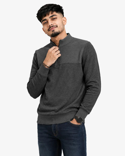Novile Men's Quarter Zip Pullover Sweatshirt - Regular Fit Casual Sweater
