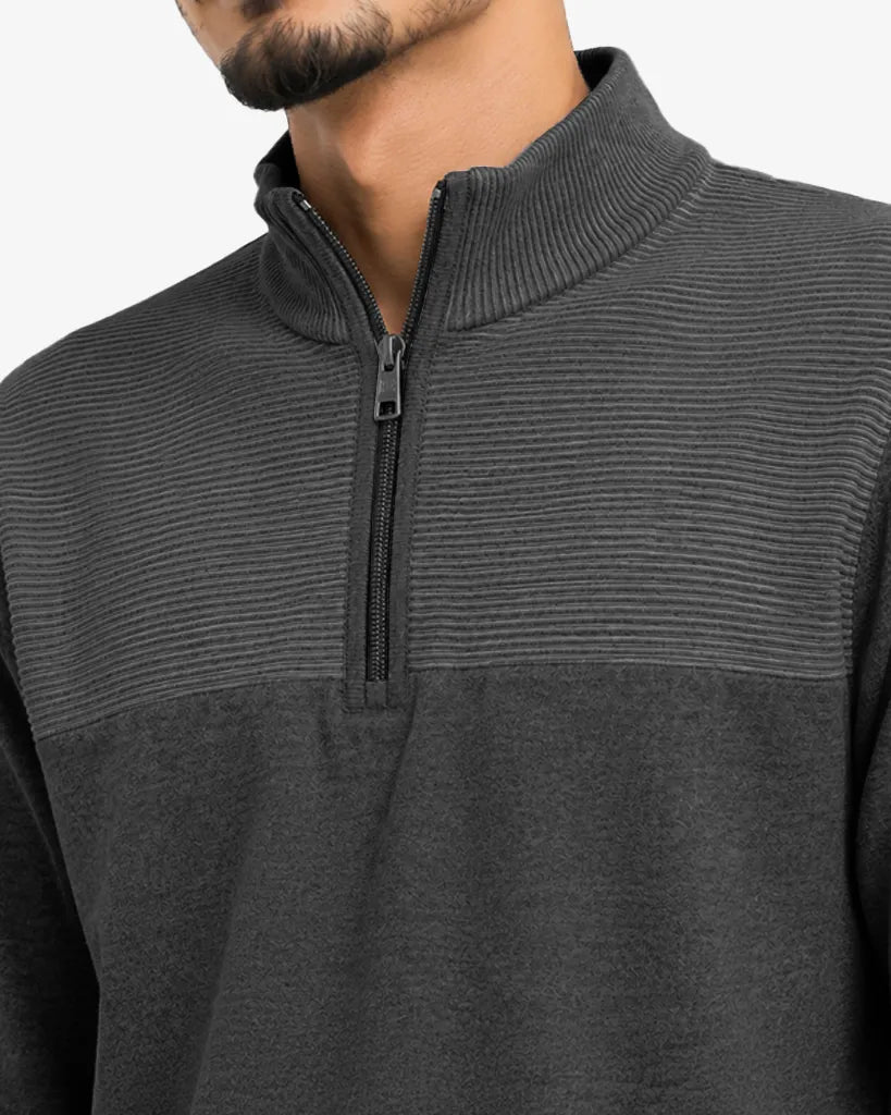Novile Men's Quarter Zip Pullover Sweatshirt - Regular Fit Casual Sweater