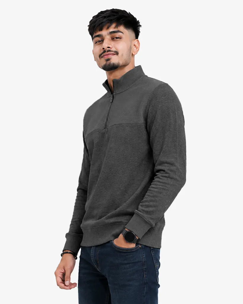 Novile Men's Quarter Zip Pullover Sweatshirt - Regular Fit Casual Sweater