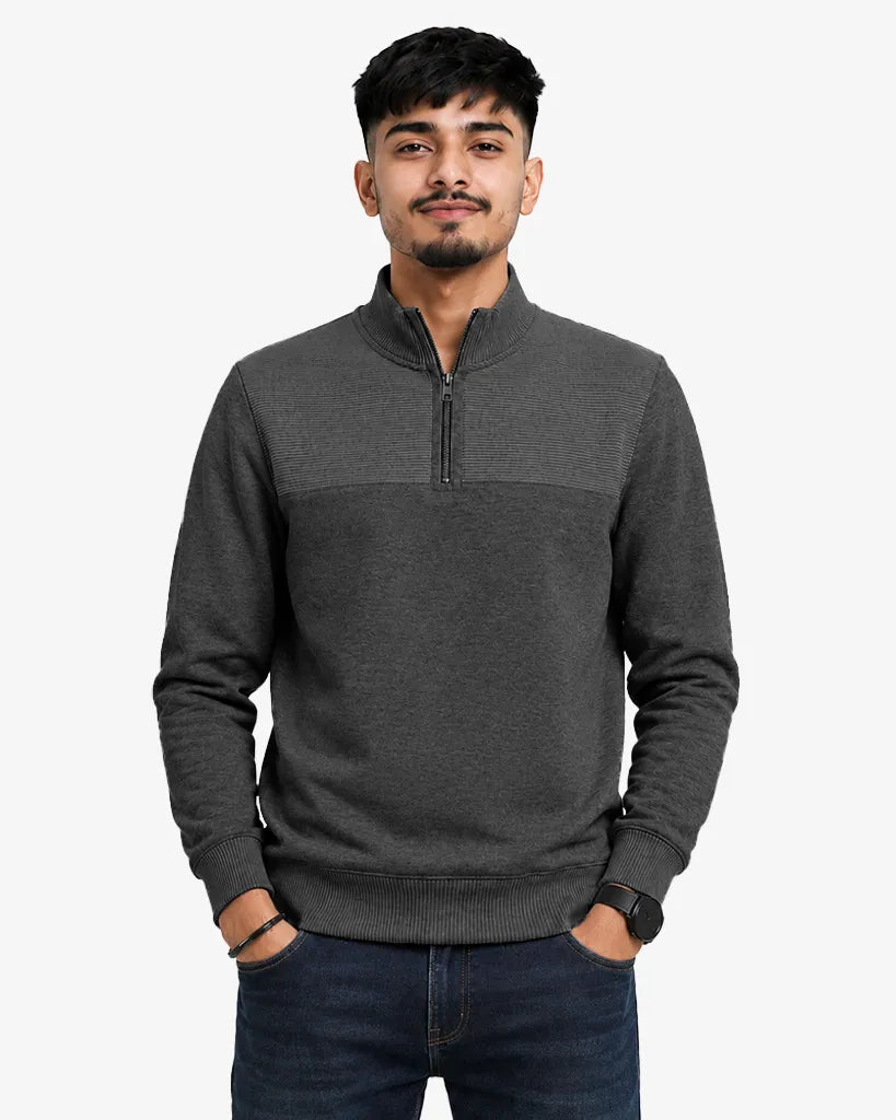 Novile Men's Quarter Zip Pullover Sweatshirt - Regular Fit Casual Sweater