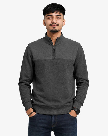 Novile Men's Quarter Zip Pullover Sweatshirt - Regular Fit Casual Sweater