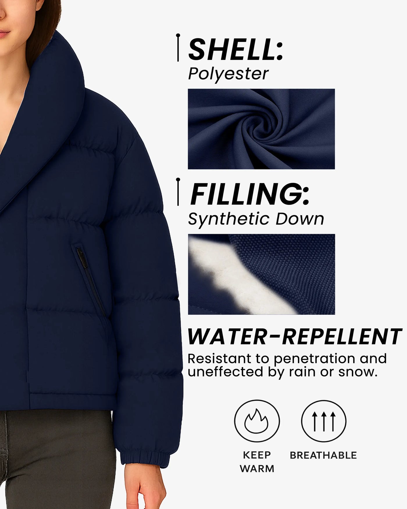 Navy Chill Sleek Puffer Jacket
