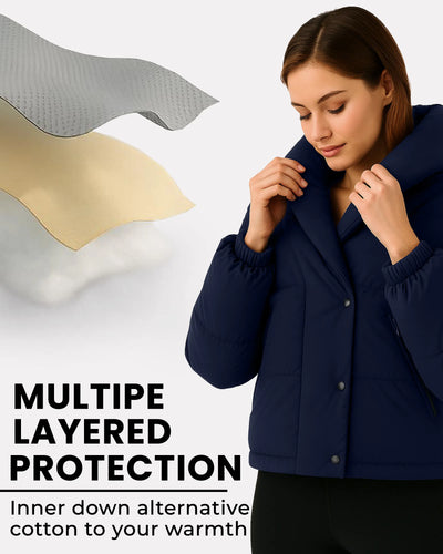 Navy Chill Sleek Puffer Jacket