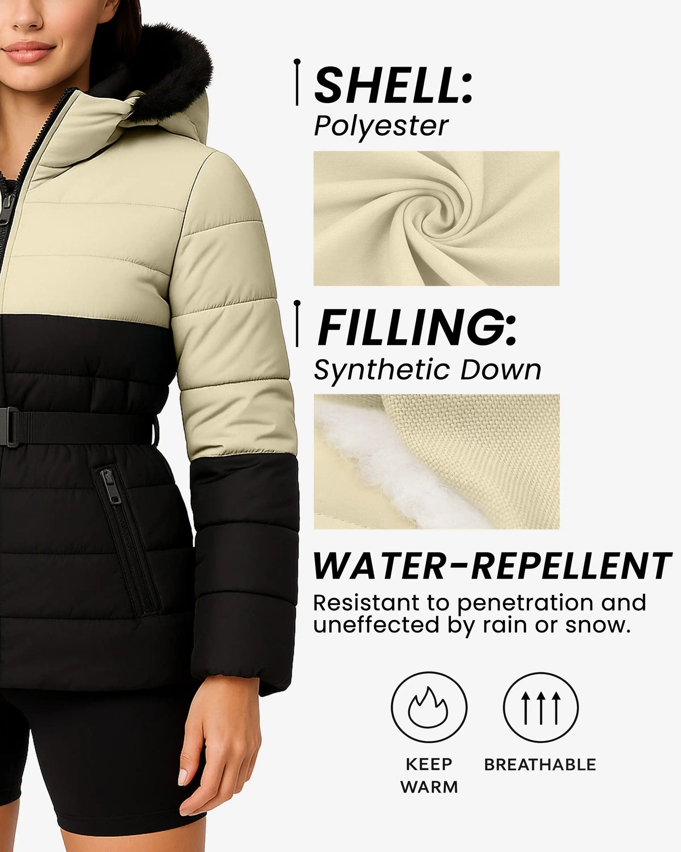 Nordic Women’s Belted Puffer Jacket