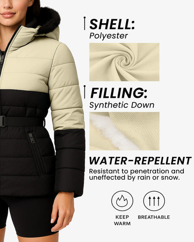 Nordic Women’s Belted Puffer Jacket