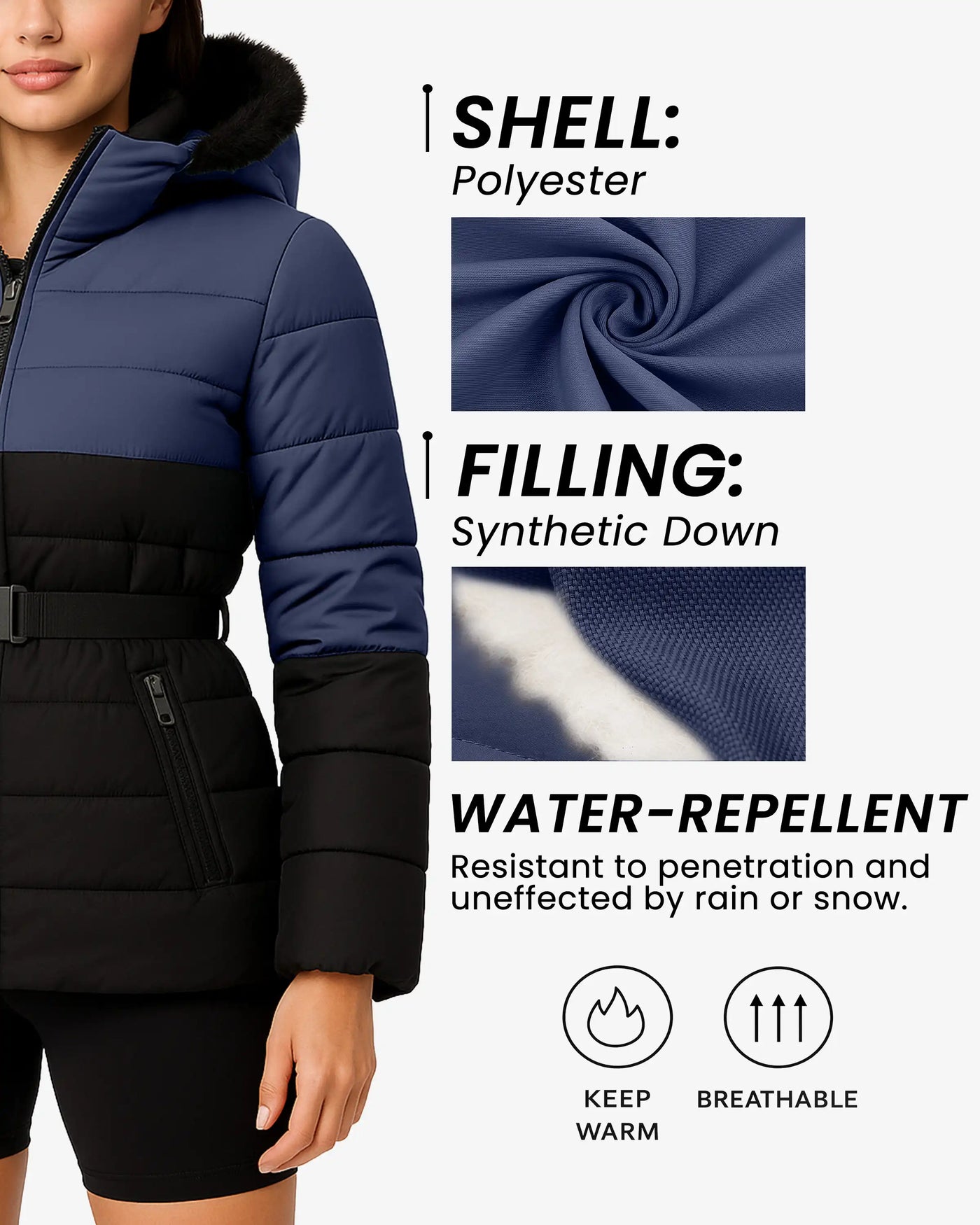Nordic Women’s Belted Puffer Jacket