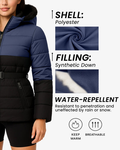 Nordic Women’s Belted Puffer Jacket