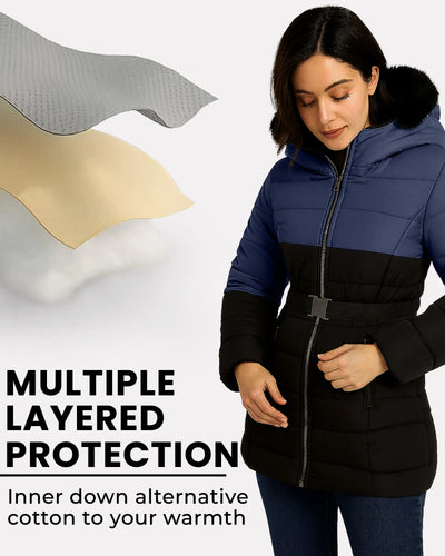 Nordic Women’s Belted Puffer Jacket