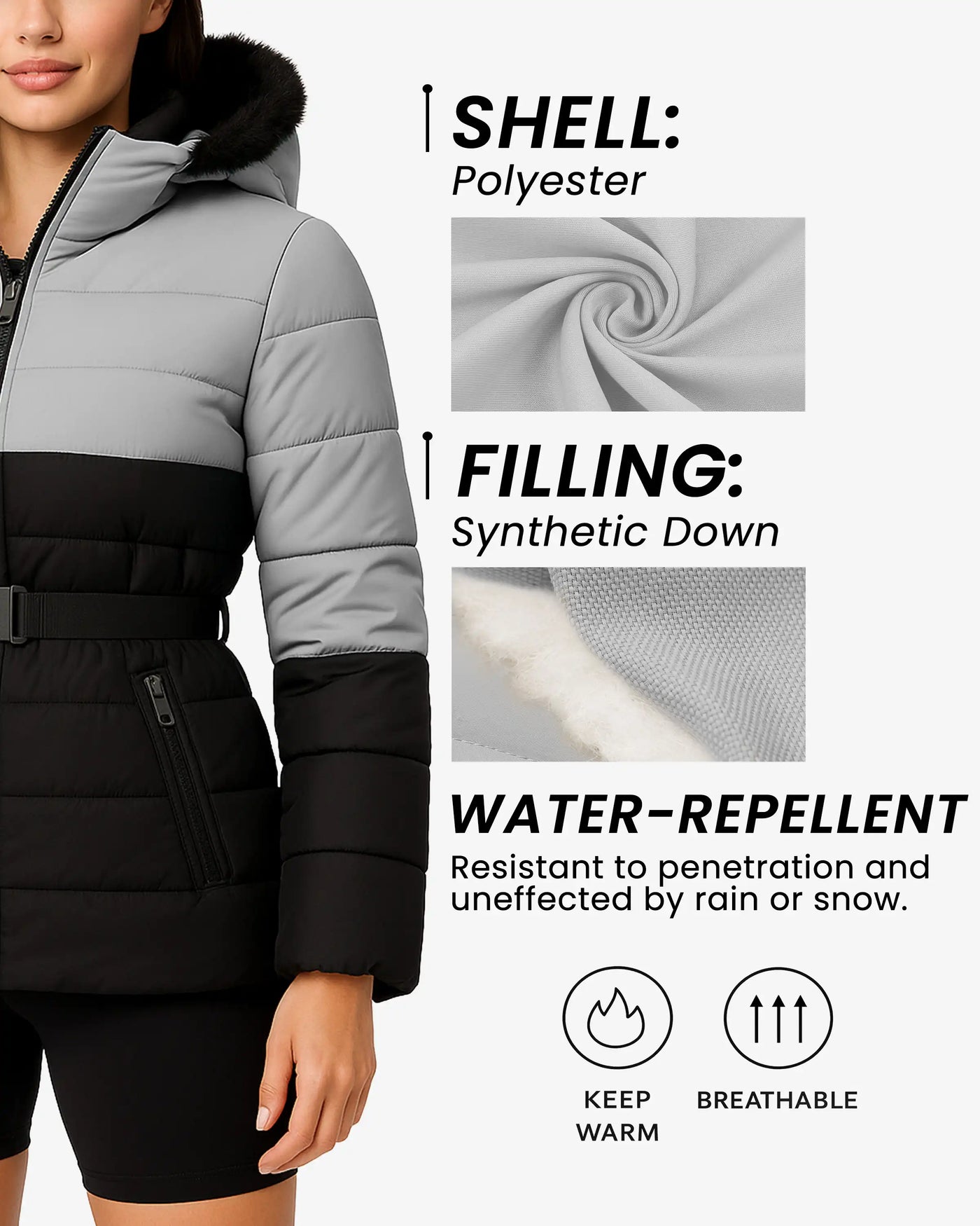 Nordic Women’s Belted Puffer Jacket