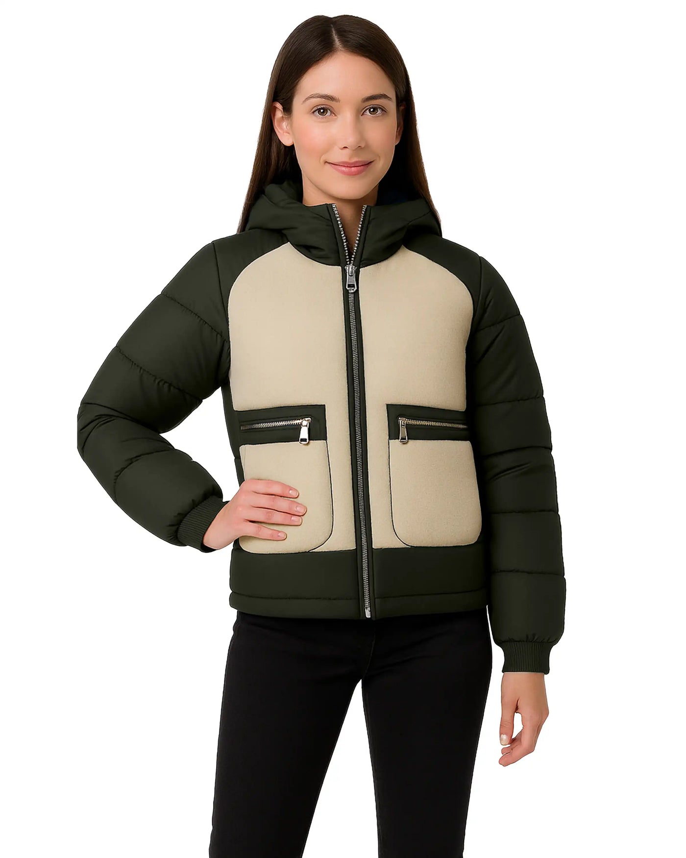Sherpa Sherpa Panel Puffer Coat