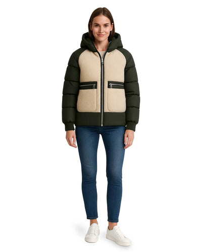 Sherpa Sherpa Panel Puffer Coat