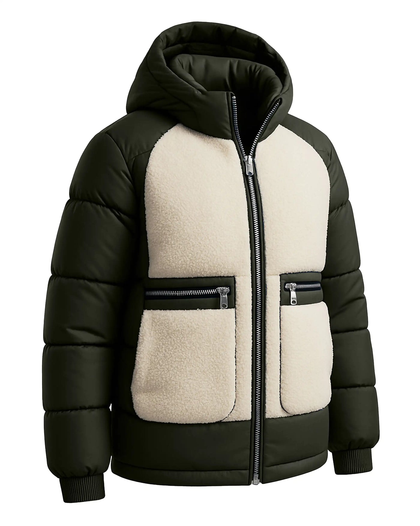 Sherpa Sherpa Panel Puffer Coat