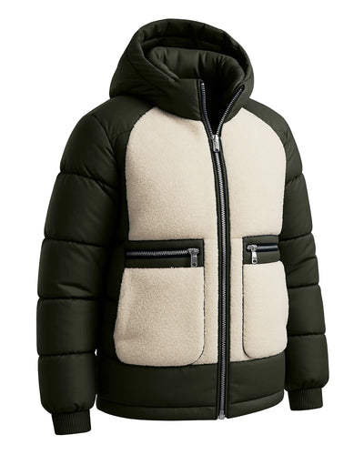 Sherpa Sherpa Panel Puffer Coat