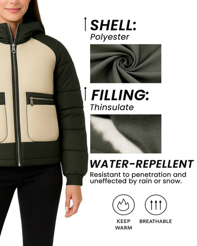 Sherpa Sherpa Panel Puffer Coat