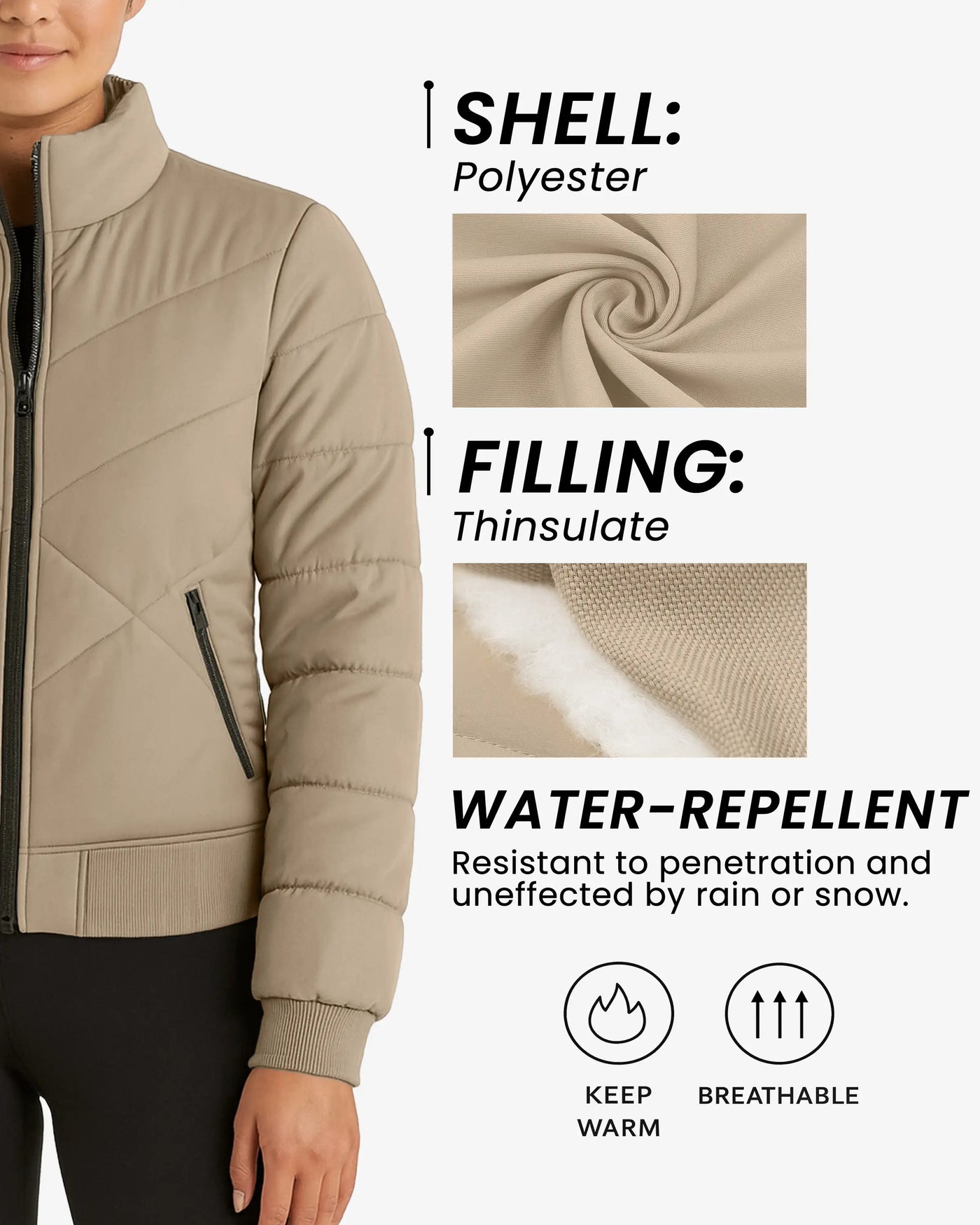 Zen Line Beige Padded Jacket Women